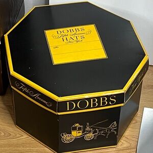 Dobbs Fifth Avenue Large Black and Yellow Hat Box